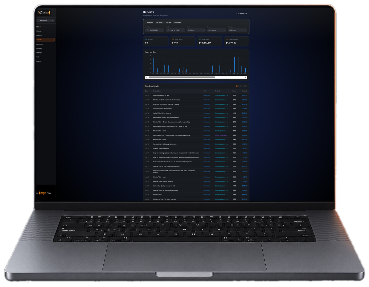 Clokd on laptop
