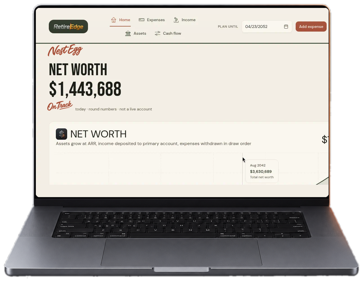 RetireEdge on laptop